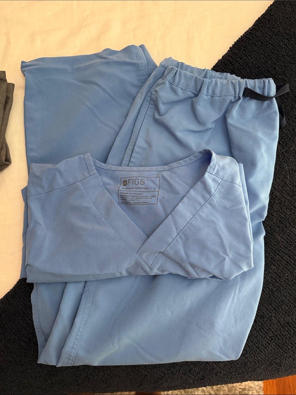 FIGS Scrub Pants and Top in Ceil
